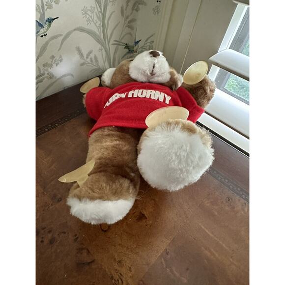 Born Horny Bear With Suction Cups 10” Red Tee Vintage - Picture 7 of 8